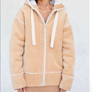 Urban Outfitters Faux Sherpa Lined Hooded Coat
